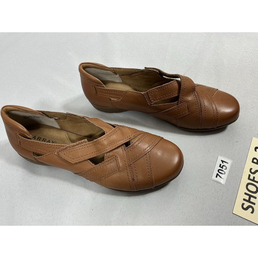 Womans New Array Slip On Strappy Comfort Loafers Size 8.5 M Brown